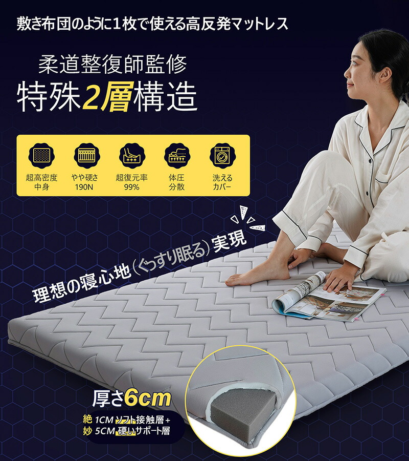 楽天市場】40％OFF【柔道整復師監修】マットレス 高反発 硬め ウレタン
