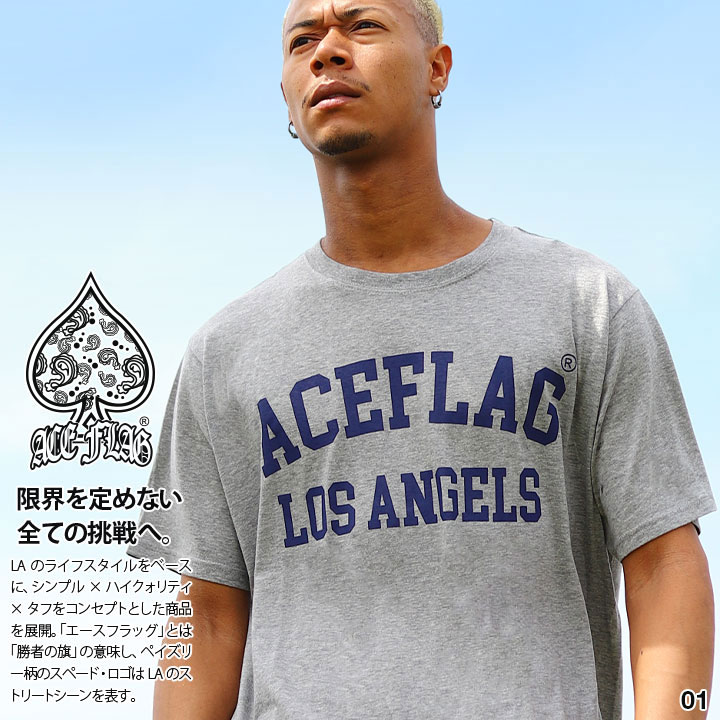楽天市場】ACEFLAG Tシャツ 半袖 メンズ 春夏用 グレー 杢グレー