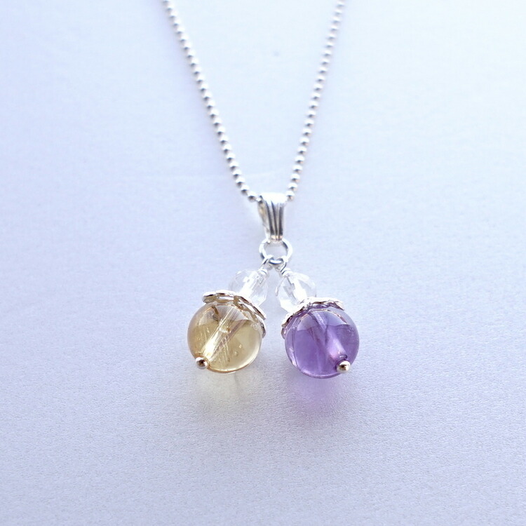 楽天市場】アメジスト シトリン ペンダント トップ ネックレス【癒しの