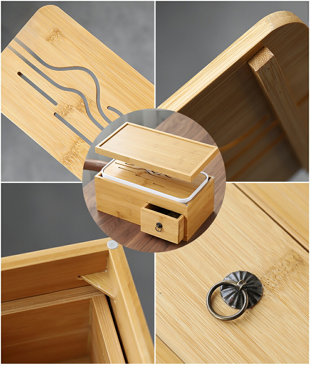 楽天市場】一つで2役 ティートレー＆収納ケース 天然竹 トレー 卓上