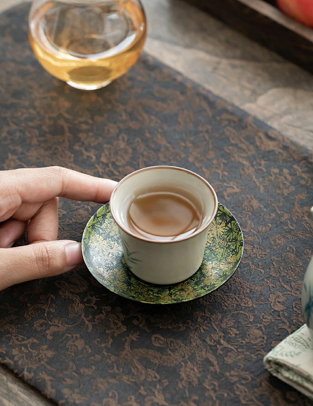 楽天市場】百錦 コースター 金属 茶托 茶たく 茶敷 おしゃれ 豆皿