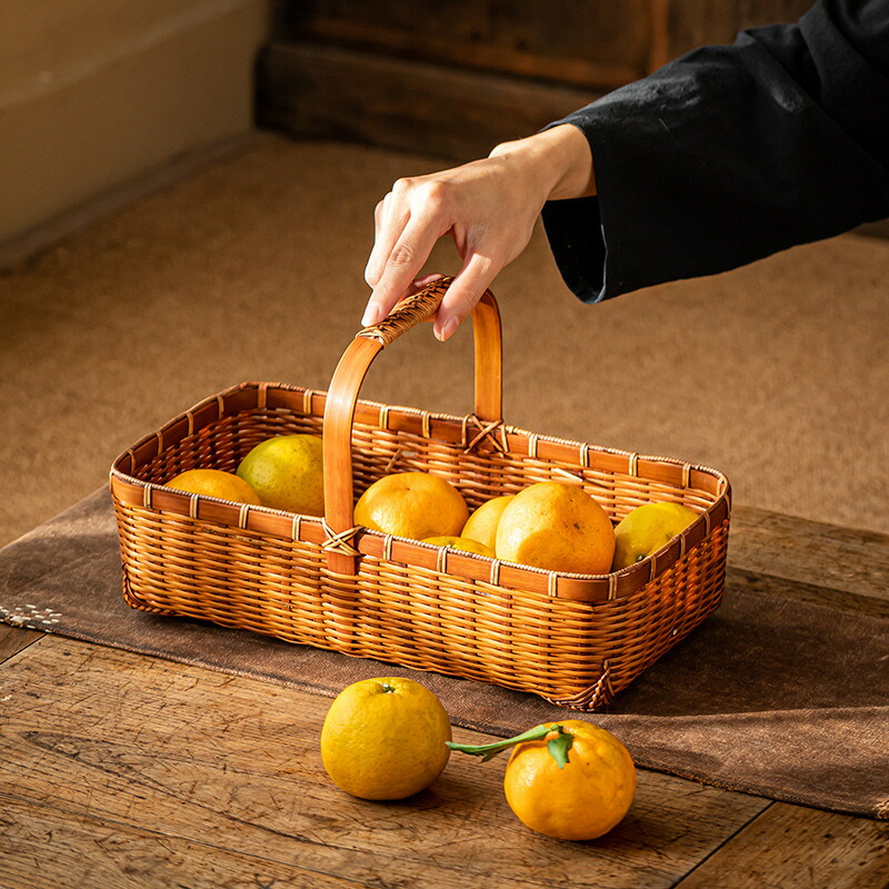 楽天市場】清境Craft 自然素材にこだわったかご 竹 かご 手作り 竹籠