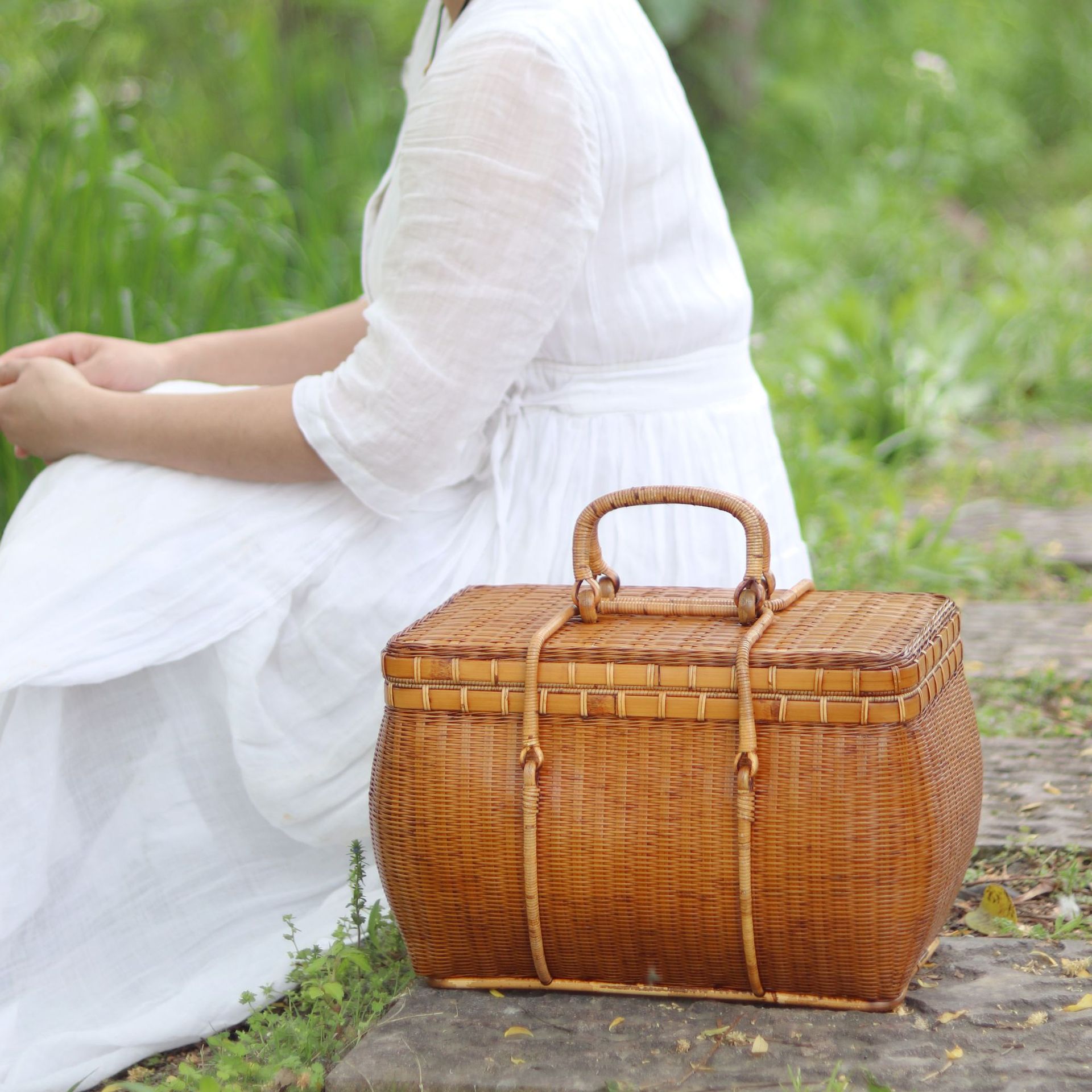 楽天市場】漆塗り ピクニック バスケット かごバッグ レディース 竹