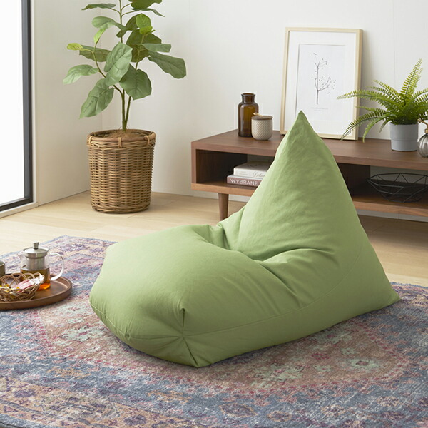 楽天市場】ビーズクッション ソファ 日本製 三角 背もたれ 軽量 取っ手