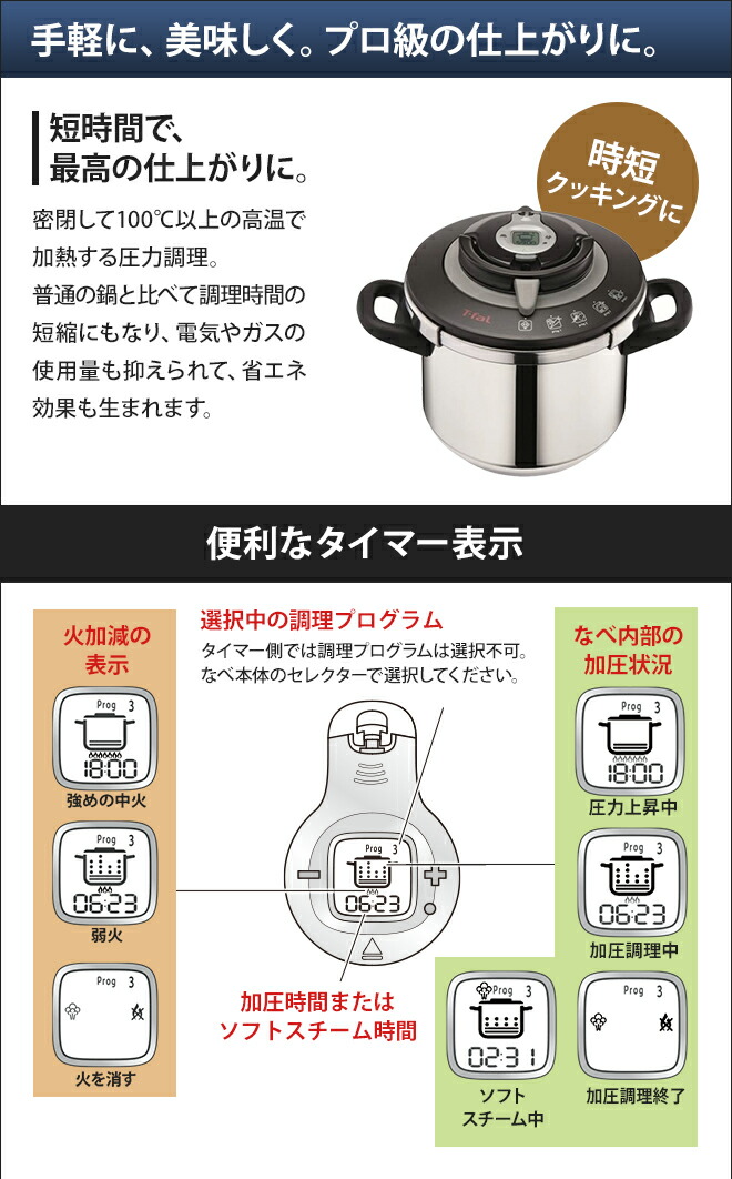 楽天市場】圧力鍋 ティファール T-faL エクスペリエンス＋ 圧力なべ ih
