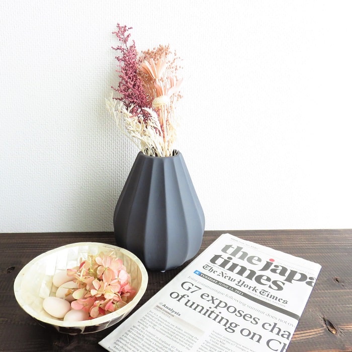 楽天市場】フラワーベース クールミューM 陶器 花瓶 花器 ダークグレー