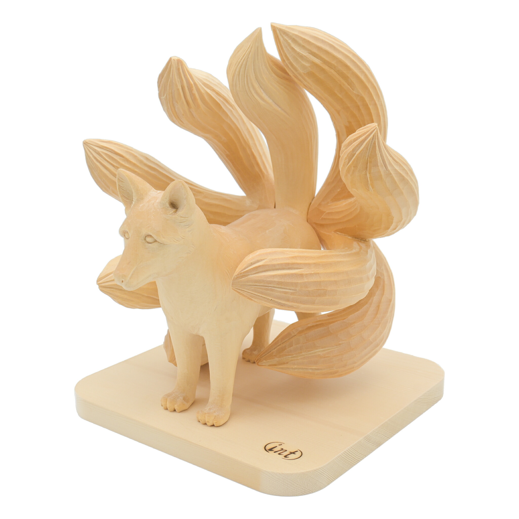 楽天市場】木彫 九尾の狐 桧製 総高180mm インテリア 妖怪 桧木 檜