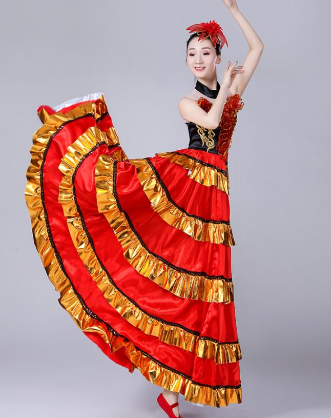 楽天市場】レディースモダンドレス チュールキラキラロング社交ダンス