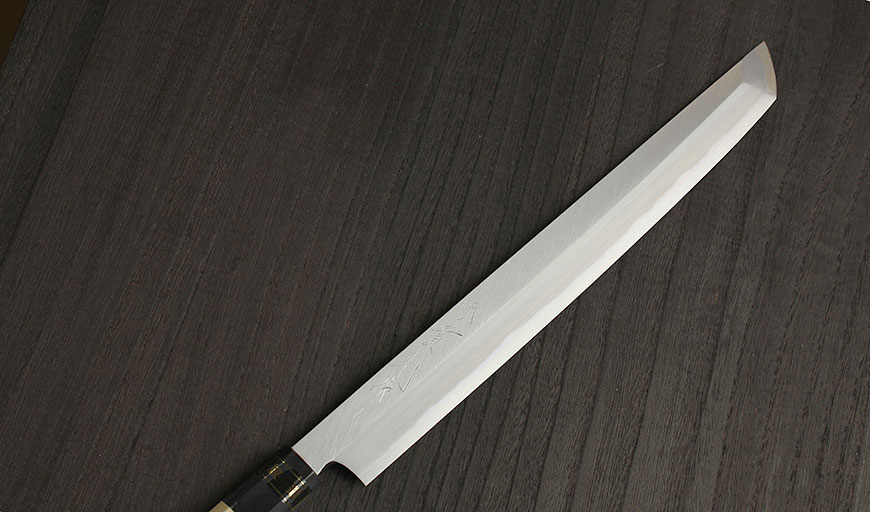 楽天市場】青二（紋鍛） 刺身先丸 270mm 實光包丁(堺包丁) 贈り物