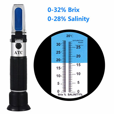 楽天市場】糖度計 塩分計 Brix 0-32％ ＆ Salinity 0-28％【送料無料