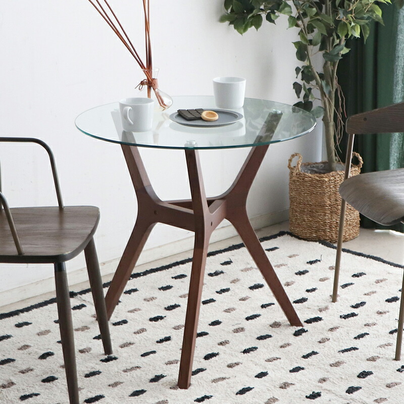 楽天市場】ガラステーブル 丸テーブル 直径70cm カフェテーブル 円卓