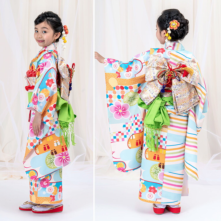 楽天市場】七五三 着物 7歳 四つ身セット(結び帯セット) 女の子 16点