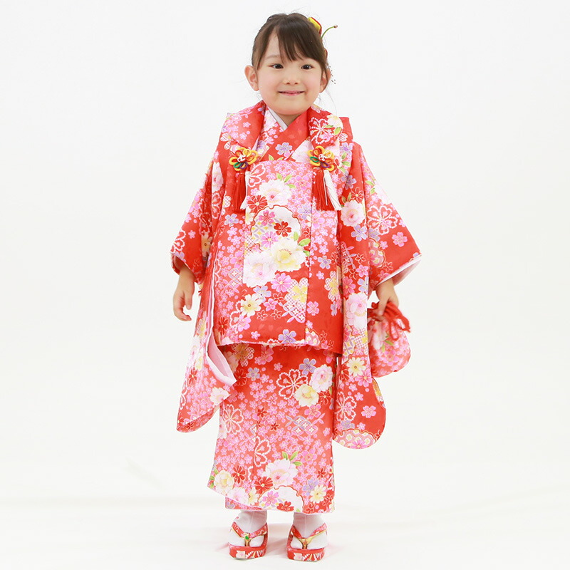 楽天市場】【レンタル】七五三 着物 3歳 被布セット 女の子 11点フル