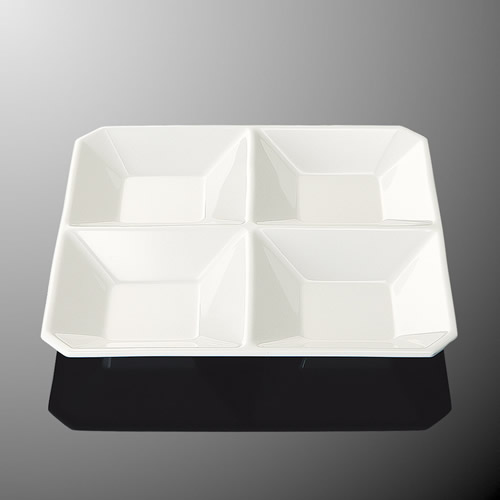 楽天市場】メラミン 四ツ仕切プレート 直径234mm H30mm アイボリー