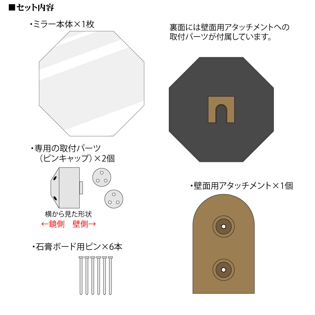 楽天市場】【スーパーSALE 10％OFF】日本製 壁掛け鏡 八角形 八卦 風水