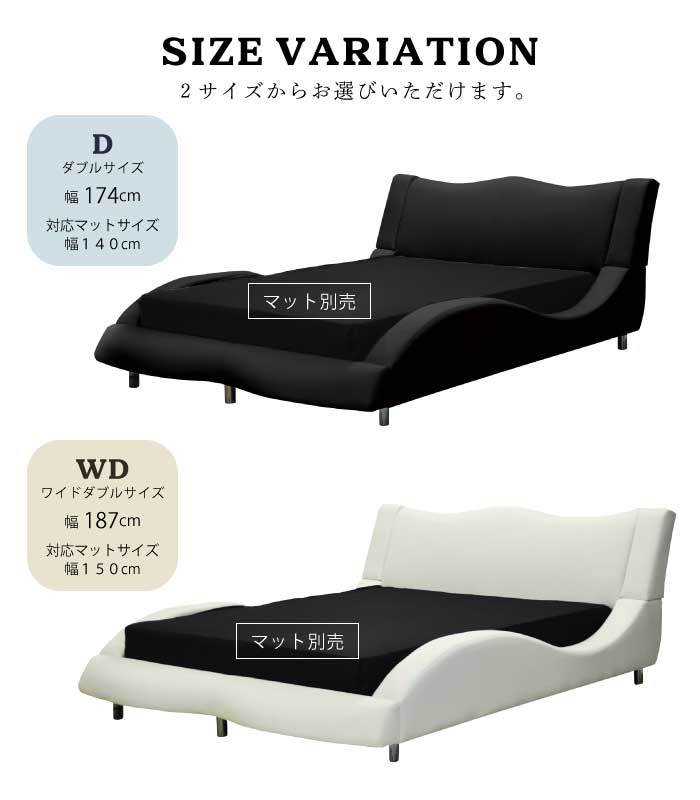 楽天市場】ベッド フレーム単品 マットレスセット ダブルサイズ ワイド