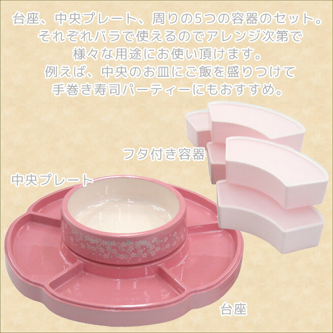 楽天市場】桜回転プレート 桜模様 パーティープレート ホワイト 白色