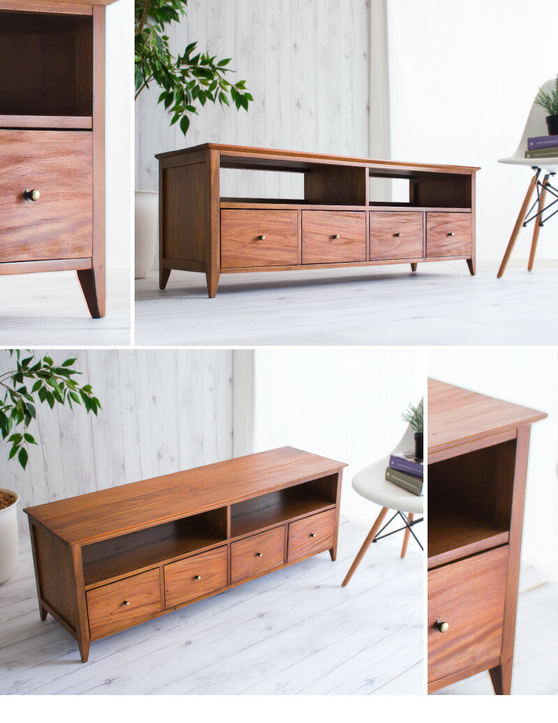 楽天市場】テレビ台 幅121.5 奥行35 高さ43 天然木 マホガニー 無垢材