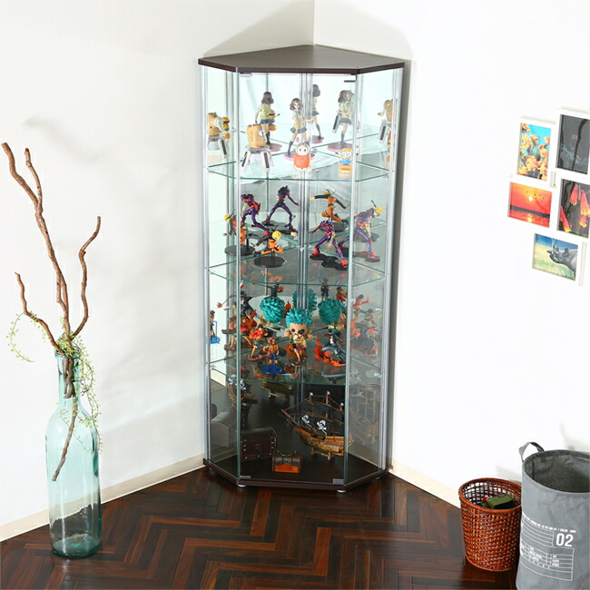 楽天市場】ガラスコレクションケース コーナータイプ 大型 背面ミラー