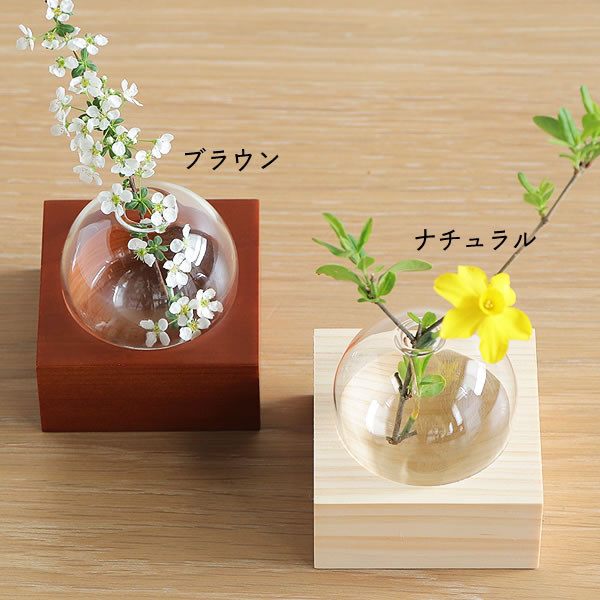 楽天市場】La Luz（ラルース）ウッドフラワーベースC シングル 花瓶