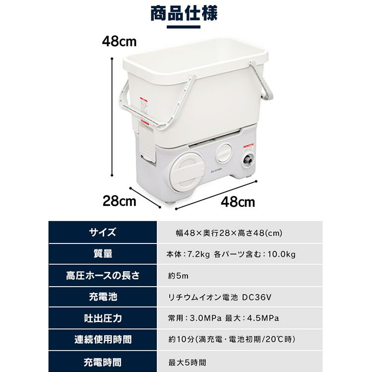 楽天市場】[最大500円OFF☆新生活フェア] 高圧洗浄機 充電式 10点