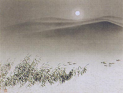 楽天市場】横山大観 掛け軸 月明水禽 送料無料 【掛軸】【一間床・半間