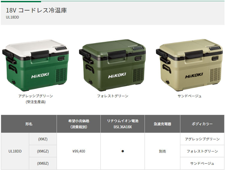 楽天市場】[ハイコーキ 正規店] 冷温庫 18V UL18DD リチウムイオン電池