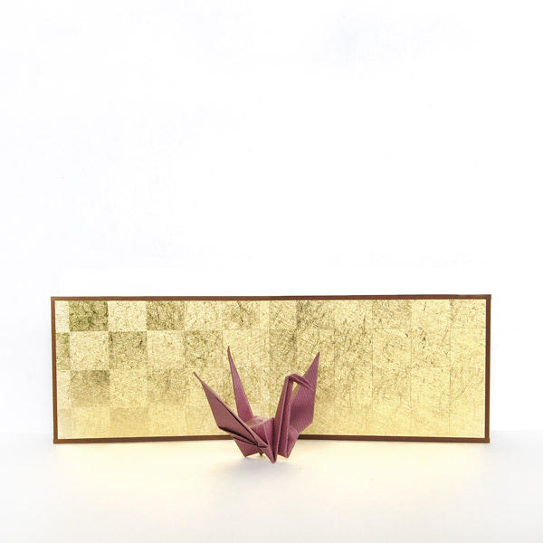 楽天市場】かみもん 二曲屏風 金市松 ハガキ判 縦10×横30cm 生花 お