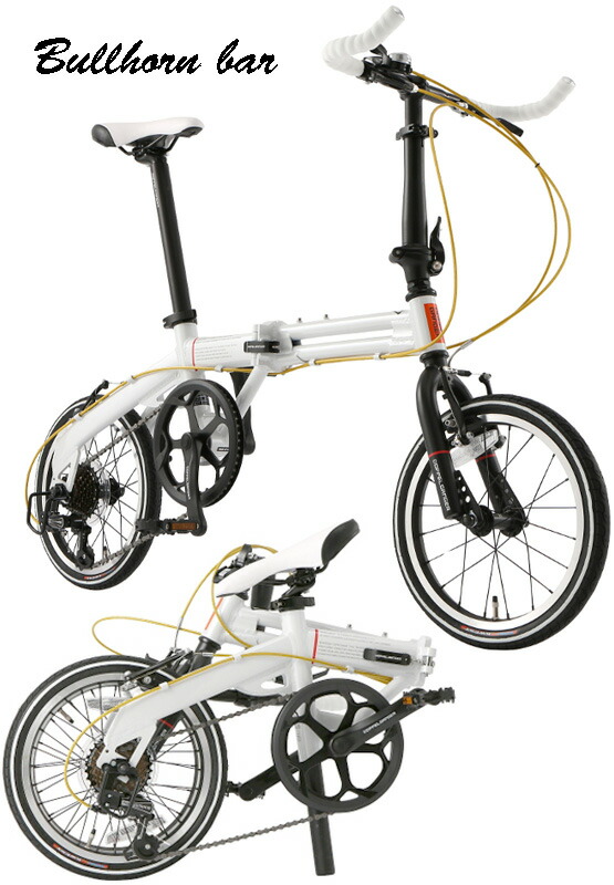 楽天市場】ブルホーンハンドルバー仕様16インチ折りたたみ自転車軽量
