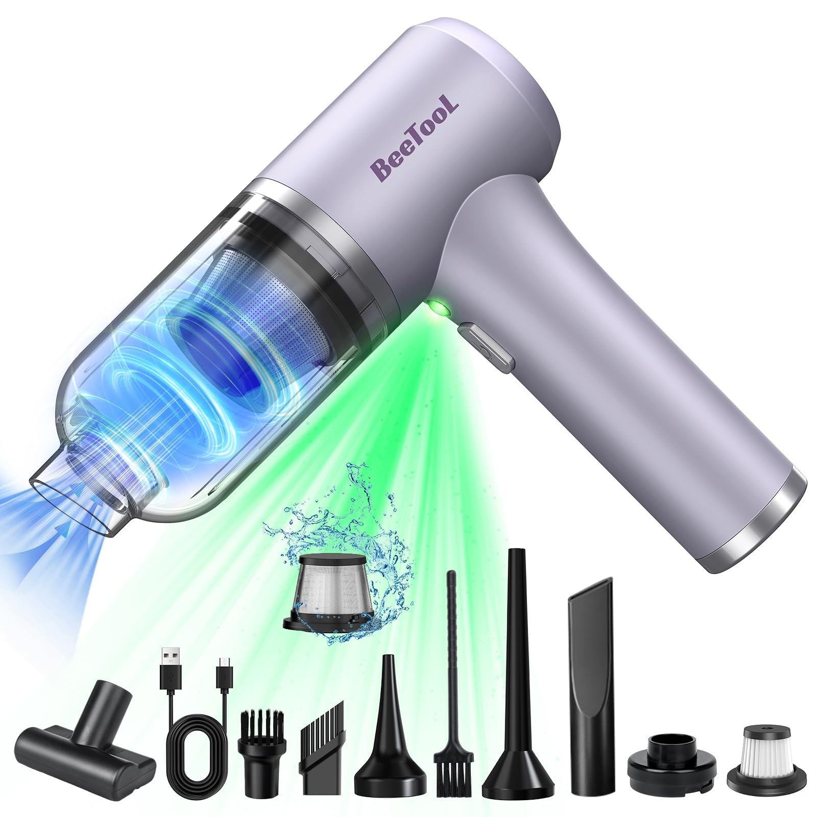 楽天市場】BeeTool ハンディクリーナー 多機能 車用掃除機 コードレス