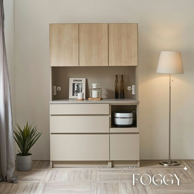 楽天市場】【開梱設置無料】 FOGGY カップボード 120サイズ ベージュ