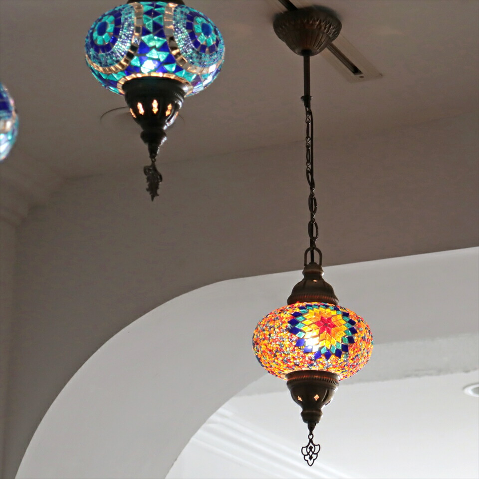 楽天市場】トルコランプ モザイクランプ ペンダントランプ 直径16cm
