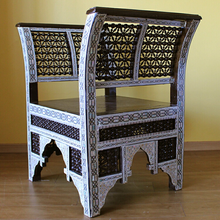 楽天市場】螺鈿家具 Mother of Pearl エジプト螺鈿の工芸家具 アーム