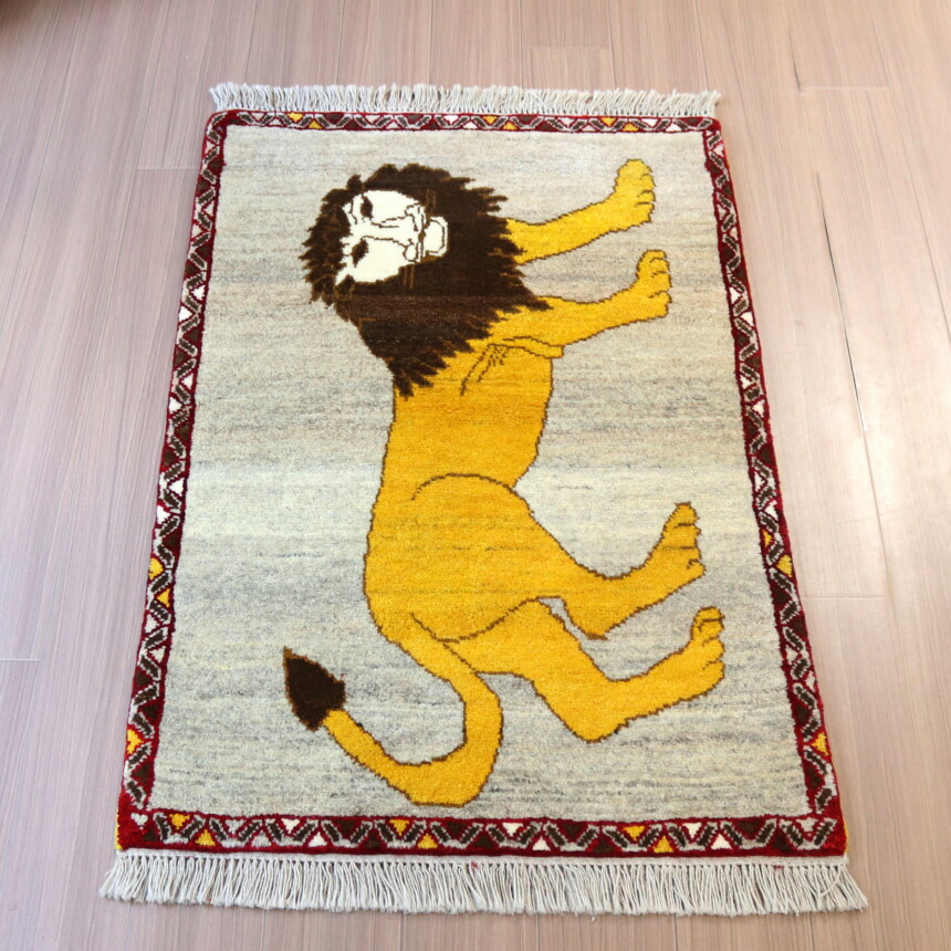 楽天市場】【15%OFFクーポン対象】ライオンギャッベ 127×82cm イエロー