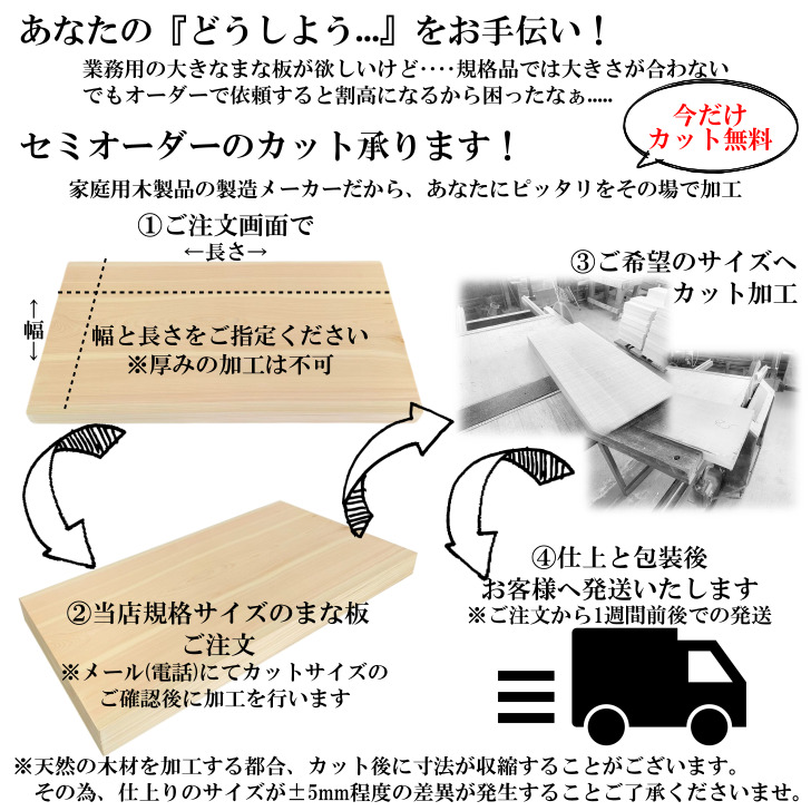 楽天市場】業務用まな板 60cm 6cm厚 国産 オーダーカット可能 木製