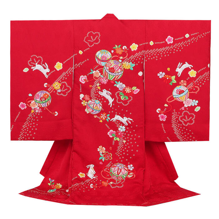 楽天市場】お宮参り 着物 女の子 絹100% 正絹初着 掛け着 産着 赤