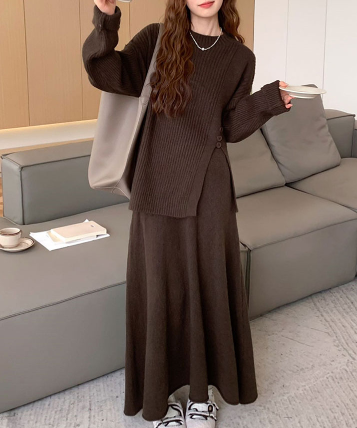 楽天市場】セットアップ《リブニットスカートセットアップ》全5色