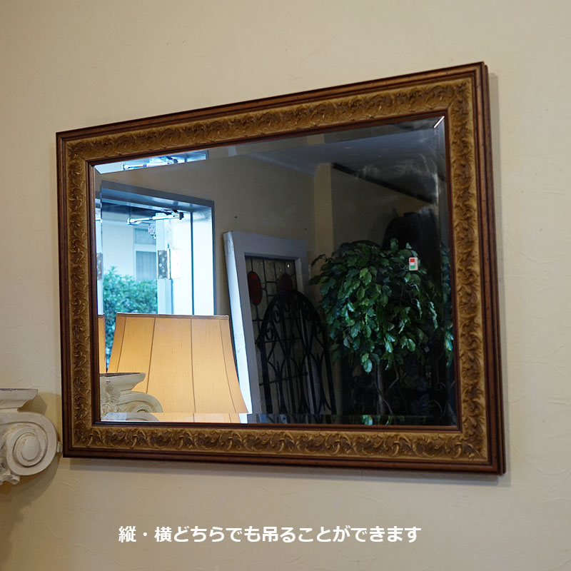 楽天市場】【訳あり品】鏡 壁掛け イタリア製 ブラウン キズあり