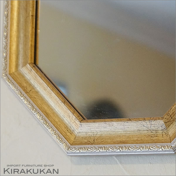 楽天市場】【スーパーセール価格】 鏡 壁掛け ヴィンテージ 八角ミラー