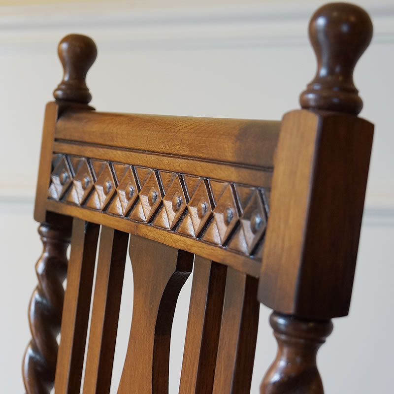 楽天市場】アンティーク家具調 ダイニングチェア 木製 緑色 ツイスト脚