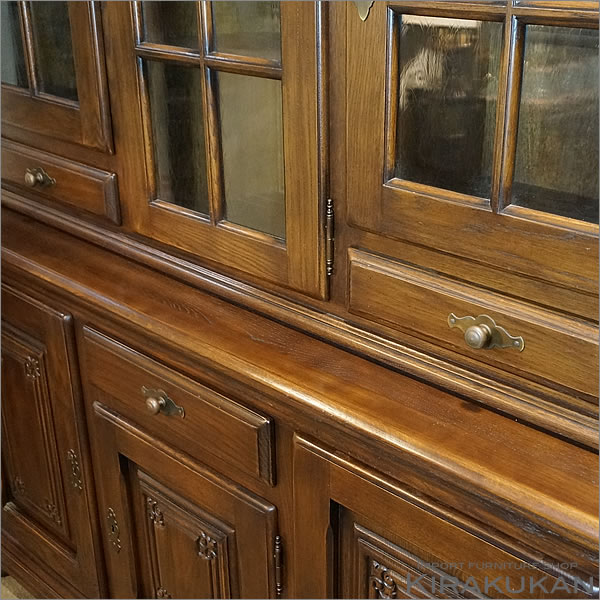 楽天市場】輸入家具 オランダ家具 グランドキャビネット 食器棚 オーク