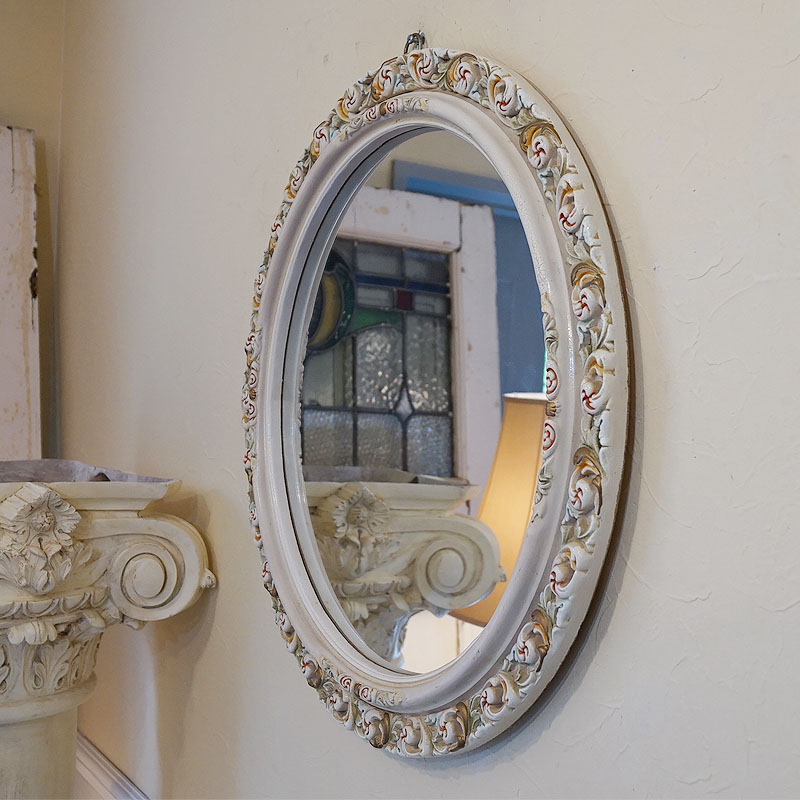 楽天市場】鏡 壁掛け アンティーク ビンテージ USED フランス製 ローズ