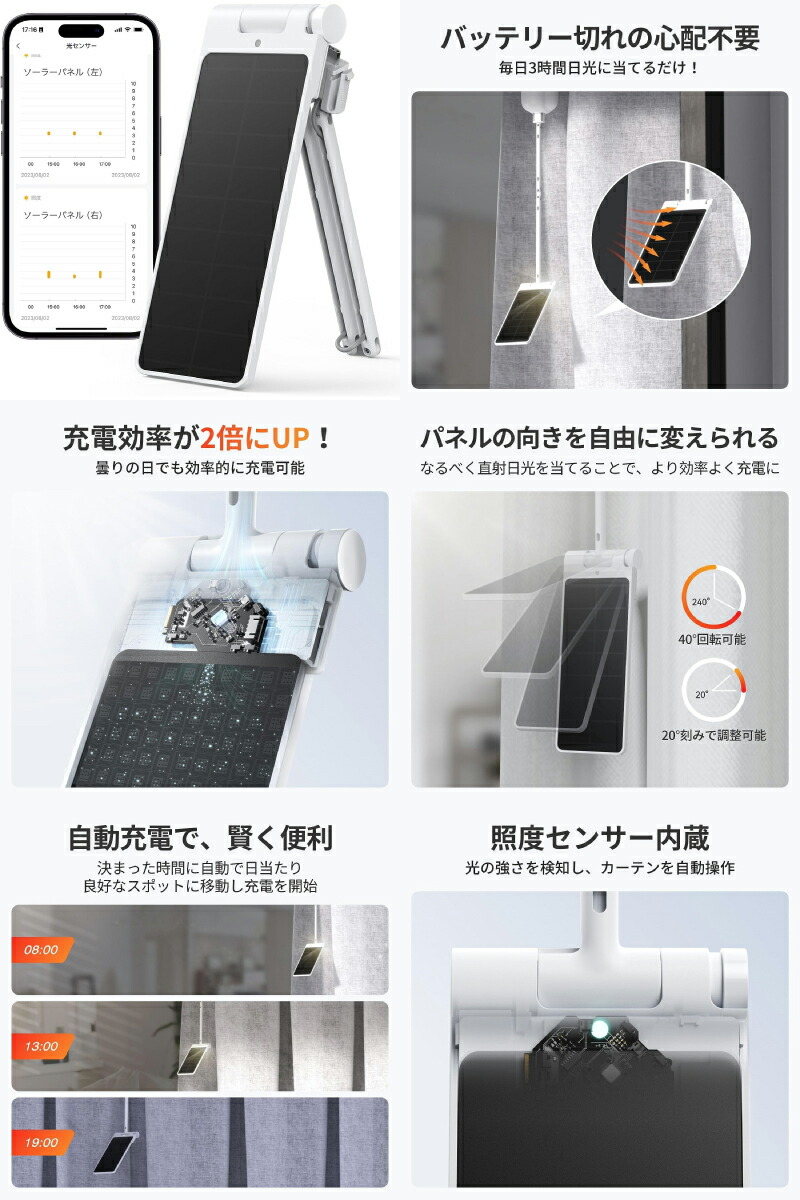 楽天市場】［セットでお得］ SwitchBot 太陽光発電カーテンセット 第3