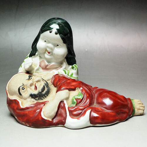 楽天市場】0113 お多福 達磨大使 瀬戸物人形 人形 置物 陶磁器 瀬戸物