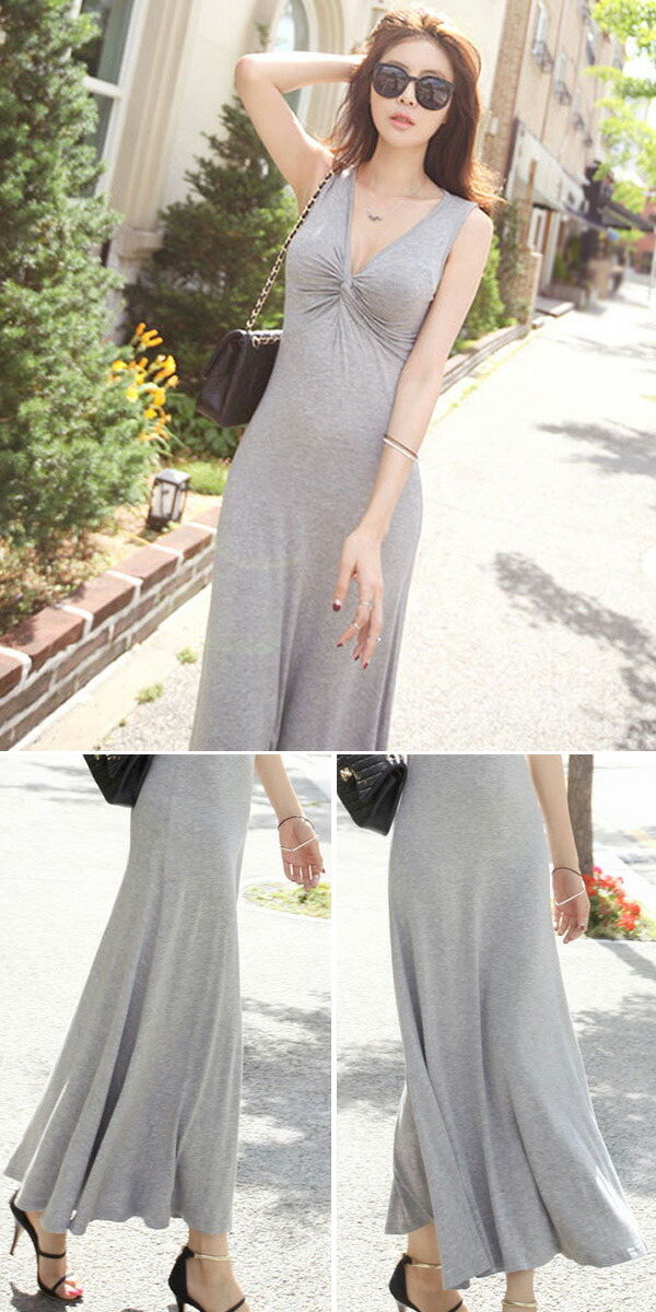 楽天市場】2A50 Vネックマキシワンピース ロングワンピース ロング丈