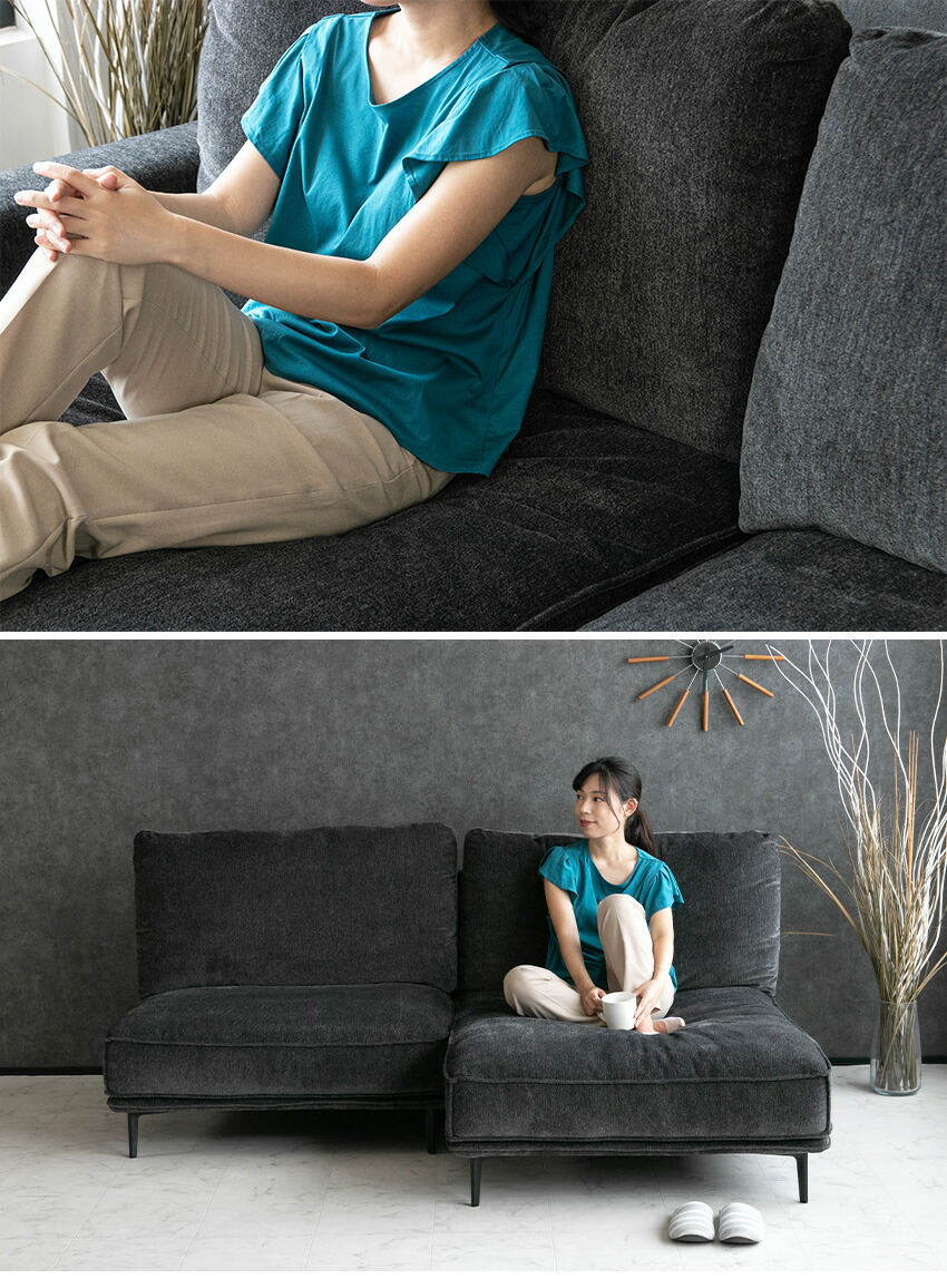 楽天市場】【送料無料】 カウチソファ ファブリック ソファー 3人掛け