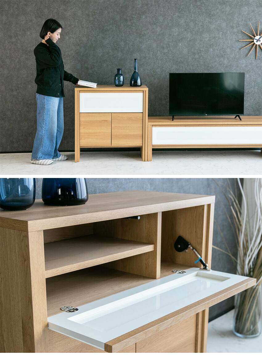 楽天市場】【送料無料】 サイドボード キャビネット ガラス リビング