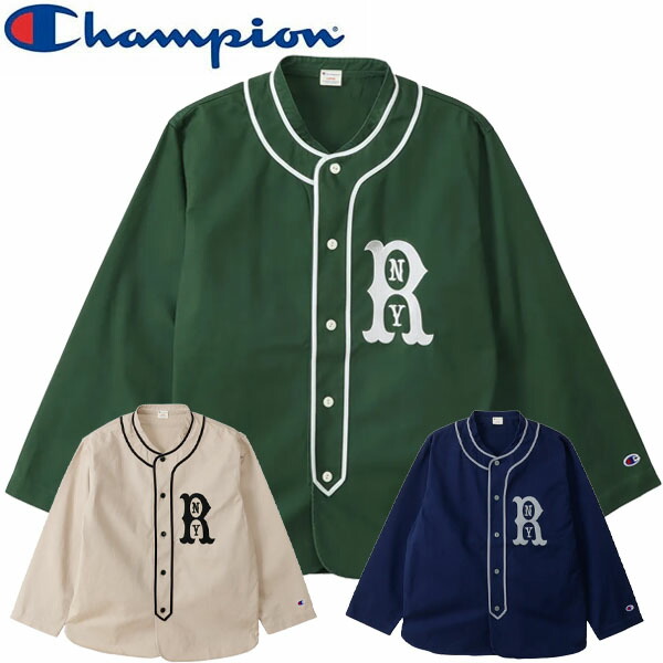 楽天市場】Champion チャンピオン ベースボールシャツ C3-C409 メンズ