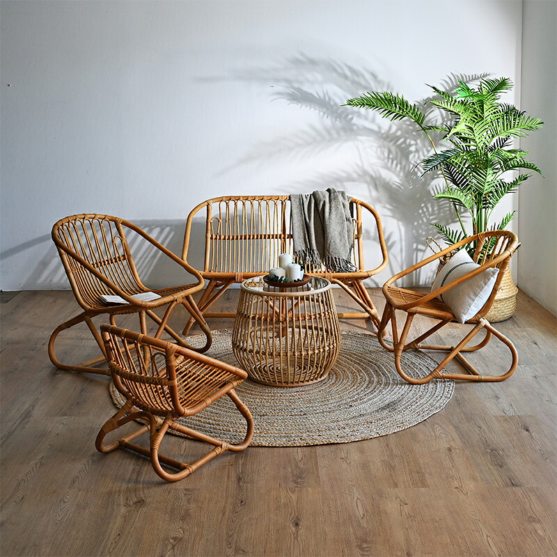 楽天市場】ラタンチェア 2人掛け ラタンソファ 110cm幅 二人用 2P