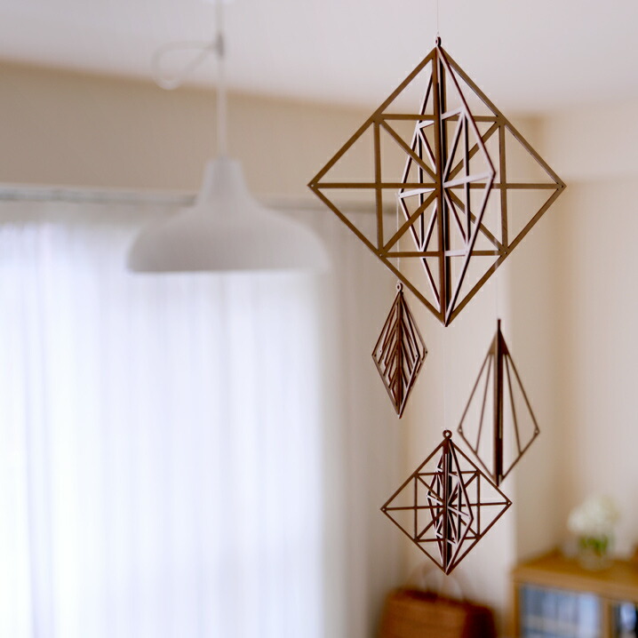 楽天市場】取付フック付 白樺 モビール 北欧 Kito 大小4個 セット